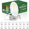 imagezouzai 1 Pack 4 Inch 5CCT UltraThin LED Recessed Ceiling Light with Junction Box 2700K3000K3500K4000K5000K Selectable 9W Eqv 80W Dimmable led can Lights  ETL and Energy Star CertifiedWhite16 Pack