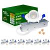 imagezouzai 1 Pack 4 inch 5CCT LED Gimbal Led Recessed Light with Junction Box 36090 Adjustable Directional Eyeball Lighting Dimmable 2700K3000K3500K4000K5000K 900LM 10W85WETLampampEnergy StarWhite 6 Pack