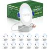 imagezouzai 12 Pack 4 Inch Black 5CCT Reset UltraThin LED Recessed Ceiling Light with Junction Box 2700K3000K3500K4000K5000K Selectable 9W Dimmable led can Lights  ETL and Energy Star Certified5000K Daylight