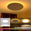 imagezouzai 12Inch LED Ceiling Light Flush Mount 5CCT 2700K6000K Colorful Night Light AmberPinkIce Blue 22W8W Dimmable Fixture for Bedroom Living Room White DIP Switch 1 PackWhite
