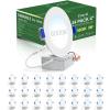 imagezouzai 24 Pack 4 Inch UltraThin LED Recessed Ceiling Light with Junction Box 5CCT Adjustable Dimmable CanKiller Downlight  ETL and Energy Star Certified 24 Pack 5CCT White 4 Inch6000K Clear White