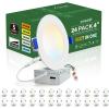 imagezouzai 24 Pack 4 Inch UltraThin LED Recessed Ceiling Light with Junction Box 5CCT Adjustable Dimmable CanKiller Downlight  ETL and Energy Star Certified 24 Pack 5CCT White 4 Inch5CCT