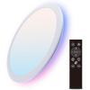 imagezouzai RGB Led Flush Mount Ceiling Light with Remote Control 12 inch 22W 2400LM 3000K6500K Dimmable Color Changing Wired Light Fixture Colorful for Bedroom Kids Room Party Festival White