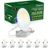 imagezouzai 1 Pack 4 Inch 5CCT UltraThin LED Recessed Ceiling Light with Junction Box 2700K3000K3500K4000K5000K Selectable 9W Eqv 80W Dimmable led can Lights  ETL and Energy Star CertifiedWhite6 Pack