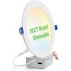 imagezouzai 1 Pack 4 Inch 5CCT UltraThin LED Recessed Ceiling Light with Junction Box 2700K3000K3500K4000K5000K Selectable 9W Eqv 80W Dimmable led can Lights  ETL and Energy Star CertifiedWhite1 Pack
