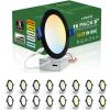 imagezouzai 1 Pack 4 Inch 5CCT UltraThin LED Recessed Ceiling Light with Junction Box 2700K3000K3500K4000K5000K Selectable 9W Eqv 80W Dimmable led can Lights  ETL and Energy Star CertifiedBlack16 Pack
