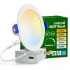 imagezouzai 1 Pack 4 Inch 5CCT UltraThin LED Recessed Ceiling Light with Junction Box 2700K3000K3500K4000K5000K Selectable 9W Eqv 80W Dimmable led can Lights  ETL and Energy Star CertifiedWhite1 Pack