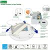 imagezouzai 1 Pack 4 Inch 5CCT UltraThin LED Recessed Ceiling Light with Junction Box 2700K3000K3500K4000K5000K Selectable 9W Eqv 80W Dimmable led can Lights  ETL and Energy Star CertifiedWhite1 Pack