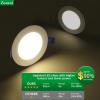 imagezouzai 1 Pack 4 Inch 5CCT UltraThin LED Recessed Ceiling Light with Junction Box 2700K3000K3500K4000K5000K Selectable 9W Eqv 80W Dimmable led can Lights  ETL and Energy Star CertifiedWhite1 Pack