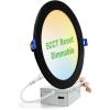 imagezouzai 1 Pack 4 Inch 5CCT UltraThin LED Recessed Ceiling Light with Junction Box 2700K3000K3500K4000K5000K Selectable 9W Eqv 80W Dimmable led can Lights  ETL and Energy Star CertifiedBlack1 Pack