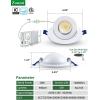 imagezouzai 1 Pack 4 inch 5CCT LED Gimbal Led Recessed Light with Junction Box 36090 Adjustable Directional Eyeball Lighting Dimmable 2700K3000K3500K4000K5000K 900LM 10W85WETLampampEnergy StarWhite 6 Pack