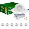 imagezouzai 1 Pack 4 inch 5CCT LED Gimbal Led Recessed Light with Junction Box 36090 Adjustable Directional Eyeball Lighting Dimmable 2700K3000K3500K4000K5000K 900LM 10W85WETLampampEnergy StarWhite 6 Pack