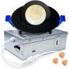 imagezouzai 1 Pack 4 inch 5CCT LED Gimbal Led Recessed Light with Junction Box 36090 Adjustable Directional Eyeball Lighting Dimmable 2700K3000K3500K4000K5000K 900LM 10W85WETLampampEnergy StarBlack 1 Pack