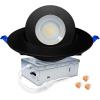 imagezouzai 1 Pack 4 inch 5CCT LED Gimbal Led Recessed Light with Junction Box 36090 Adjustable Directional Eyeball Lighting Dimmable 2700K3000K3500K4000K5000K 900LM 10W85WETLampampEnergy StarBlack 1 Pack