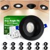 imagezouzai 1 Pack 4 inch 5CCT LED Gimbal Led Recessed Light with Junction Box 36090 Adjustable Directional Eyeball Lighting Dimmable 2700K3000K3500K4000K5000K 900LM 10W85WETLampampEnergy StarBlack 12 Pack
