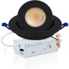 imagezouzai 1 Pack 4 inch 5CCT LED Gimbal Led Recessed Light with Junction Box 36090 Adjustable Directional Eyeball Lighting Dimmable 2700K3000K3500K4000K5000K 900LM 10W85WETLampampEnergy StarBlack 1 Pack