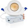 imagezouzai 1 Pack 4 inch 5CCT LED Gimbal Led Recessed Light with Junction Box 36090 Adjustable Directional Eyeball Lighting Dimmable 2700K3000K3500K4000K5000K 900LM 10W85WETLampampEnergy StarWhite 1 Pack