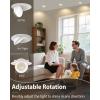 imagezouzai 1 Pack 4 inch 5CCT LED Gimbal Led Recessed Light with Junction Box 36090 Adjustable Directional Eyeball Lighting Dimmable 2700K3000K3500K4000K5000K 900LM 10W85WETLampampEnergy StarWhite 6 Pack