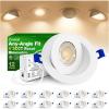 imagezouzai 1 Pack 4 inch 5CCT LED Gimbal Led Recessed Light with Junction Box 36090 Adjustable Directional Eyeball Lighting Dimmable 2700K3000K3500K4000K5000K 900LM 10W85WETLampampEnergy StarWhite 12 Pack