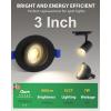 imagezouzai 1 Pack 4 inch 5CCT LED Gimbal Led Recessed Light with Junction Box 36090 Adjustable Directional Eyeball Lighting Dimmable 2700K3000K3500K4000K5000K 900LM 10W85WETLampampEnergy StarBlack 1 Pack