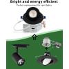 imagezouzai 1 Pack 4 inch 5CCT LED Gimbal Led Recessed Light with Junction Box 36090 Adjustable Directional Eyeball Lighting Dimmable 2700K3000K3500K4000K5000K 900LM 10W85WETLampampEnergy StarBlack 6 Pack