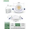 imagezouzai 1 Pack 4 inch 5CCT LED Gimbal Led Recessed Light with Junction Box 36090 Adjustable Directional Eyeball Lighting Dimmable 2700K3000K3500K4000K5000K 900LM 10W85WETLampampEnergy StarWhite 6 Pack