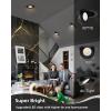 imagezouzai 1 Pack 4 inch 5CCT LED Gimbal Led Recessed Light with Junction Box 36090 Adjustable Directional Eyeball Lighting Dimmable 2700K3000K3500K4000K5000K 900LM 10W85WETLampampEnergy StarBlack 6 Pack