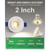 imagezouzai 1 Pack 4 inch 5CCT LED Gimbal Led Recessed Light with Junction Box 36090 Adjustable Directional Eyeball Lighting Dimmable 2700K3000K3500K4000K5000K 900LM 10W85WETLampampEnergy StarWhite 1 Pack