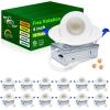 imagezouzai 1 Pack 4 inch 5CCT LED Gimbal Led Recessed Light with Junction Box 36090 Adjustable Directional Eyeball Lighting Dimmable 2700K3000K3500K4000K5000K 900LM 10W85WETLampampEnergy StarWhite 12 Pack