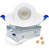 imagezouzai 1 Pack 4 inch 5CCT LED Gimbal Led Recessed Light with Junction Box 36090 Adjustable Directional Eyeball Lighting Dimmable 2700K3000K3500K4000K5000K 900LM 10W85WETLampampEnergy StarWhite 1 Pack