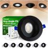 imagezouzai 1 Pack 4 inch 5CCT LED Gimbal Led Recessed Light with Junction Box 36090 Adjustable Directional Eyeball Lighting Dimmable 2700K3000K3500K4000K5000K 900LM 10W85WETLampampEnergy StarBlack 6 Pack