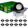 imagezouzai 1 Pack 4 inch 5CCT LED Gimbal Led Recessed Light with Junction Box 36090 Adjustable Directional Eyeball Lighting Dimmable 2700K3000K3500K4000K5000K 900LM 10W85WETLampampEnergy StarBlack 12 Pack