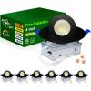 imagezouzai 1 Pack 4 inch 5CCT LED Gimbal Led Recessed Light with Junction Box 36090 Adjustable Directional Eyeball Lighting Dimmable 2700K3000K3500K4000K5000K 900LM 10W85WETLampampEnergy StarBlack 6 Pack