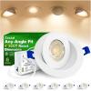 imagezouzai 1 Pack 4 inch 5CCT LED Gimbal Led Recessed Light with Junction Box 36090 Adjustable Directional Eyeball Lighting Dimmable 2700K3000K3500K4000K5000K 900LM 10W85WETLampampEnergy StarWhite 6 Pack