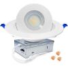 imagezouzai 1 Pack 4 inch 5CCT LED Gimbal Led Recessed Light with Junction Box 36090 Adjustable Directional Eyeball Lighting Dimmable 2700K3000K3500K4000K5000K 900LM 10W85WETLampampEnergy StarWhite 1 Pack