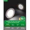 imagezouzai 12 Pack 4 Inch Black 5CCT Reset UltraThin LED Recessed Ceiling Light with Junction Box 2700K3000K3500K4000K5000K Selectable 9W Dimmable led can Lights  ETL and Energy Star Certified6000K Clear White