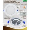 imagezouzai 12 Pack 4 Inch Black 5CCT Reset UltraThin LED Recessed Ceiling Light with Junction Box 2700K3000K3500K4000K5000K Selectable 9W Dimmable led can Lights  ETL and Energy Star Certified5CCT2000K Night Light