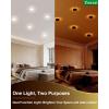 imagezouzai 12 Pack 4 Inch Black 5CCT Reset UltraThin LED Recessed Ceiling Light with Junction Box 2700K3000K3500K4000K5000K Selectable 9W Dimmable led can Lights  ETL and Energy Star Certified5CCT2000K Night Light
