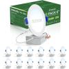 imagezouzai 12 Pack 4 Inch Black 5CCT Reset UltraThin LED Recessed Ceiling Light with Junction Box 2700K3000K3500K4000K5000K Selectable 9W Dimmable led can Lights  ETL and Energy Star Certified5000K Daylight
