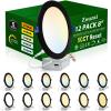 imagezouzai 12 Pack 4 Inch Black 5CCT Reset UltraThin LED Recessed Ceiling Light with Junction Box 2700K3000K3500K4000K5000K Selectable 9W Dimmable led can Lights  ETL and Energy Star Certified5CCTBlack