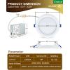 imagezouzai 12 Pack 4 Inch Black 5CCT Reset UltraThin LED Recessed Ceiling Light with Junction Box 2700K3000K3500K4000K5000K Selectable 9W Dimmable led can Lights  ETL and Energy Star Certified5CCT2000K Night Light