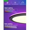 imagezouzai 12Inch LED Ceiling Light Flush Mount 5CCT 2700K6000K Colorful Night Light AmberPinkIce Blue 22W8W Dimmable Fixture for Bedroom Living Room White DIP Switch 1 PackBlack