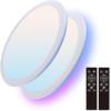 imagezouzai 12Inch LED Ceiling Light Flush Mount 5CCT 2700K6000K Colorful Night Light AmberPinkIce Blue 22W8W Dimmable Fixture for Bedroom Living Room White DIP Switch 1 PackWhite