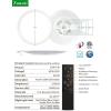 imagezouzai 12Inch LED Ceiling Light Flush Mount 5CCT 2700K6000K Colorful Night Light AmberPinkIce Blue 22W8W Dimmable Fixture for Bedroom Living Room White DIP Switch 1 PackWhite