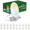 imagezouzai 20 Pack 4 Inch UltraThin LED Recessed Ceiling Light with Junction Box 5CCT Adjustable Dimmable CanKiller Downlight  ETL and Energy Star Certified5CCT