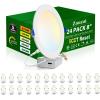 imagezouzai 24 Pack 4 Inch UltraThin LED Recessed Ceiling Light with Junction Box 5CCT Adjustable Dimmable CanKiller Downlight  ETL and Energy Star Certified 24 Pack 5CCT White 4 Inch5CCT