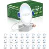 imagezouzai 24 Pack 4 Inch UltraThin LED Recessed Ceiling Light with Junction Box 5CCT Adjustable Dimmable CanKiller Downlight  ETL and Energy Star Certified 24 Pack 5CCT White 4 Inch6000K Clear White