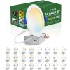 imagezouzai 24 Pack 4 Inch UltraThin LED Recessed Ceiling Light with Junction Box 5CCT Adjustable Dimmable CanKiller Downlight  ETL and Energy Star Certified 24 Pack 5CCT White 4 Inch5CCT