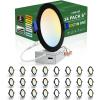 imagezouzai 24 Pack 4 Inch UltraThin LED Recessed Ceiling Light with Junction Box 5CCT Adjustable Dimmable CanKiller Downlight  ETL and Energy Star Certified 24 Pack 5CCT White 4 Inch5CCTBlack