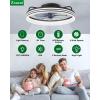 imagezouzai Low Profile Ceiling Fan with Lights and Remote 189 inch Modern Ceiling Fans Flush Mount Dimmable LED Fan Light Ceiling Fans with Lights for Bedroom Black Frosted RingBlack